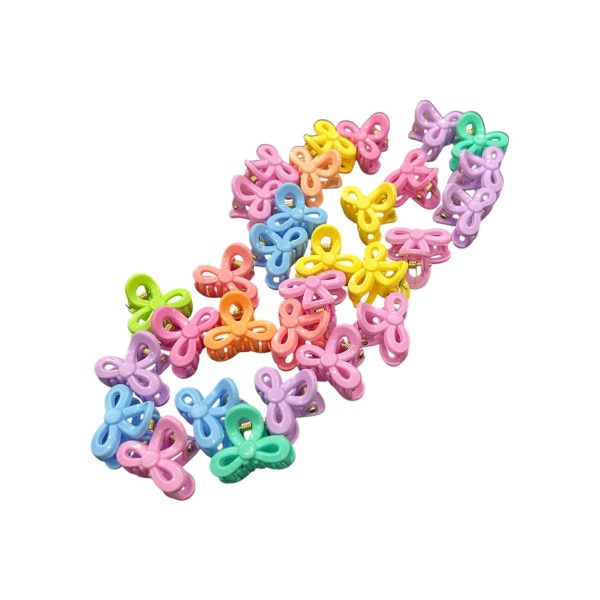 Mini Bow Hair Clips for Kids â€“ Pack of 9 in Multi Color