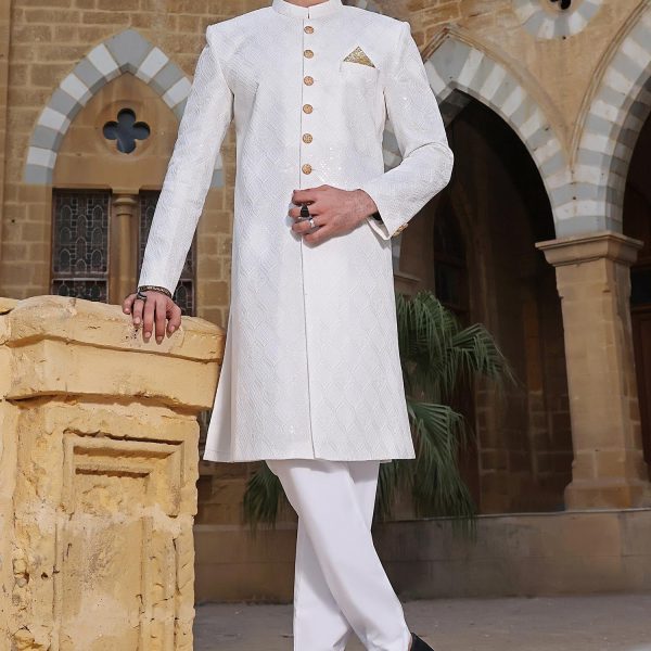 Luminous White Sherwani