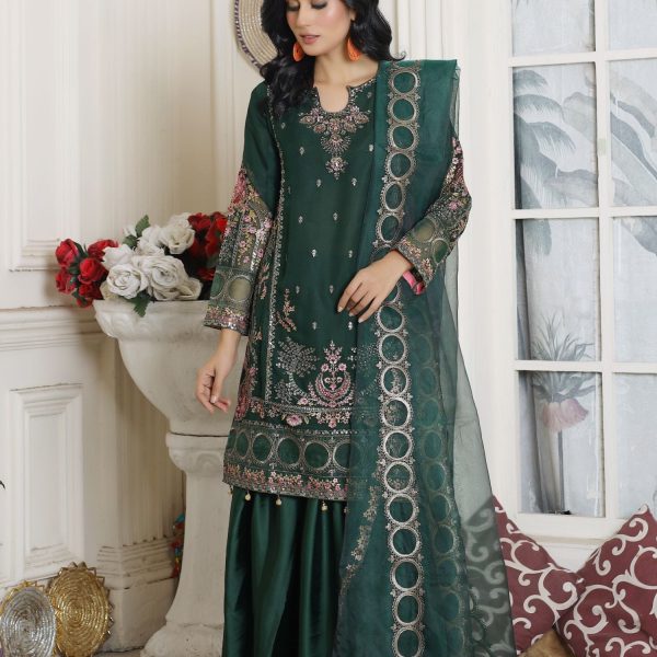 GRACEFUL GREEN - 3 PIECE CHIFFON