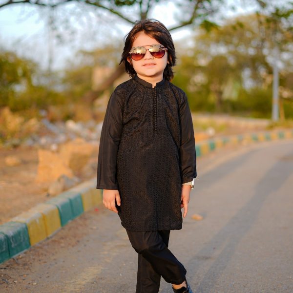 Jet Black chicken Kurta Trouser - KE 006
