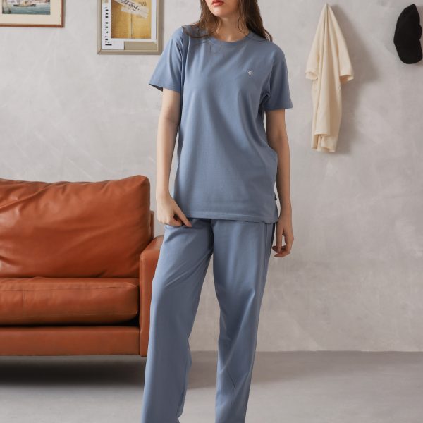 WOMEN ELITE COMFORT-100% COTTON STONE BLUE TRACKSUIT