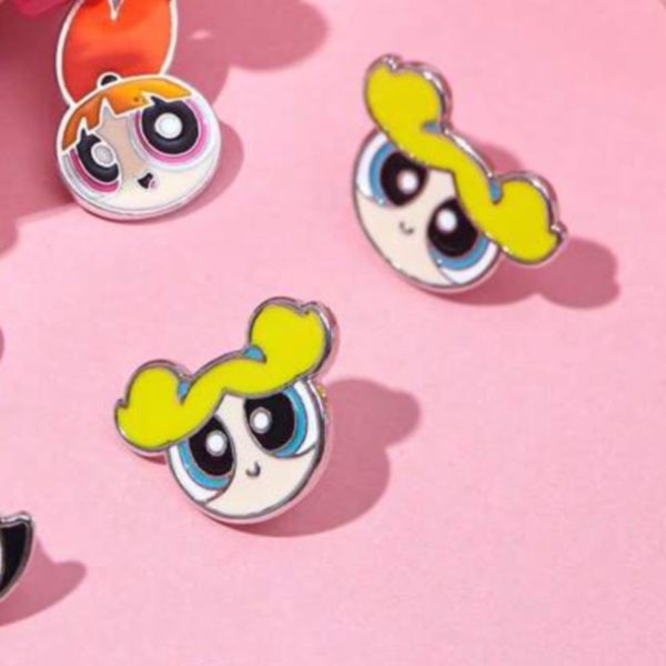 Powerpuff blue yellow studs