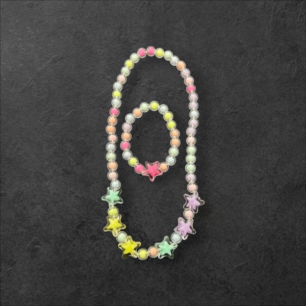 Kids Star Beaded Jewelry Set â€“ Necklace & Bracelet for Girls at Wholesale Prices