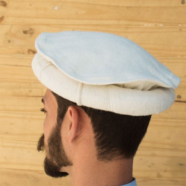Pakol Cap - Chitrali Style Peshawari, Pathani Topi - White