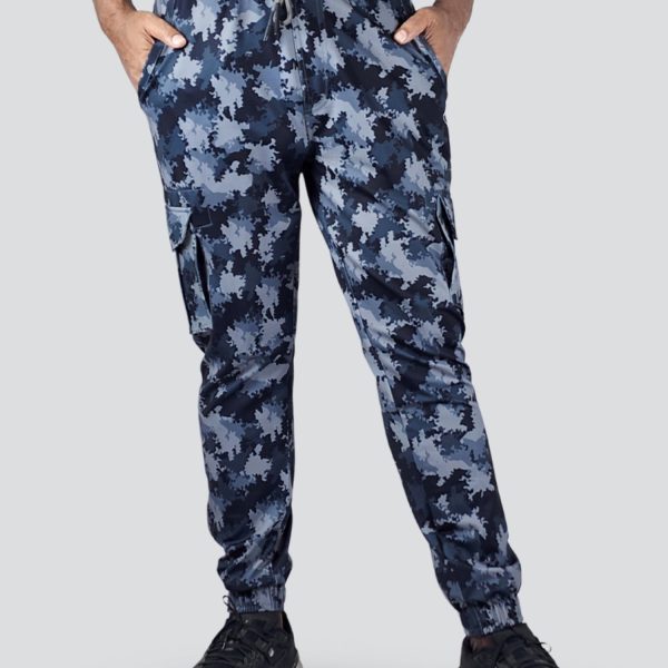 Men's Camo Cargo Pants With 6 Pockets - Grey