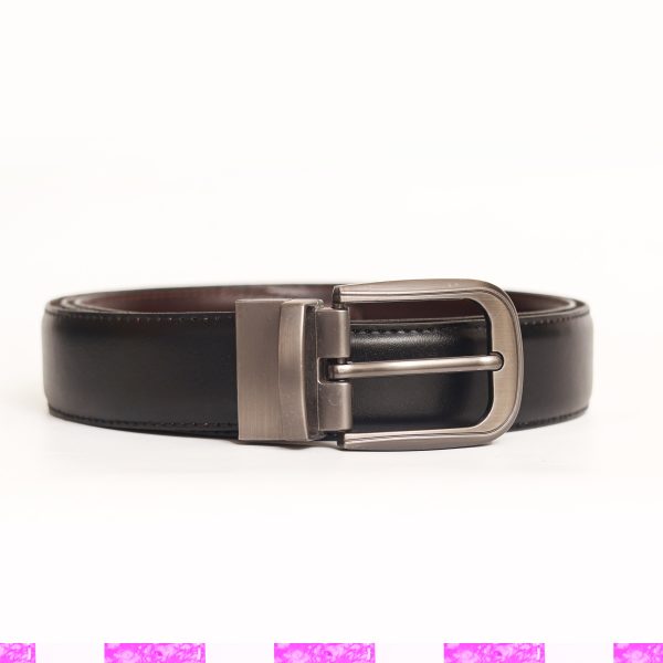 leather belt 2 in 1 black/brown