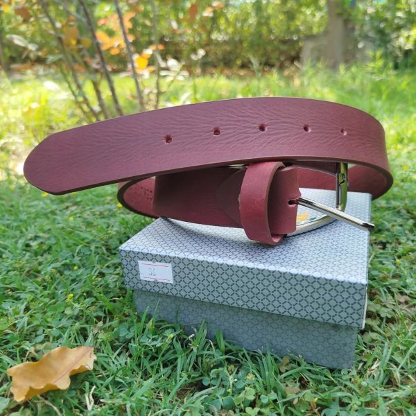 Classic Reddish Brown Textured Leather Belt